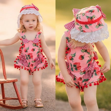 Baby Toddler Girl Kids Clothes Tassels Floral Romper Jumpsuit Summer Sunsuit New 